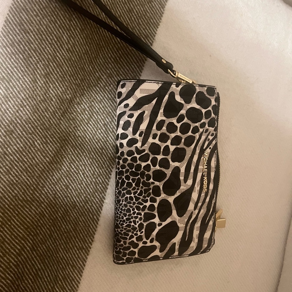 Michael Kors Zebra Print Wallet with Gold Accents - Picture 4 of 4